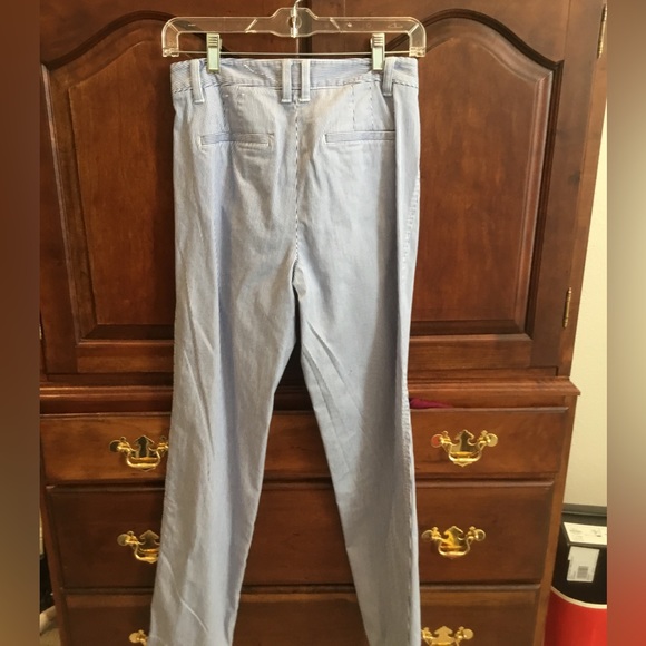 Talbots Blue and White Striped Straight-Leg Pants (Size 2) - Picture 2 of 3
